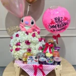 Desayuno sorpresa con hortensias, rosas, peluche y globos con helio