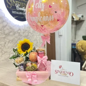 Desayuno sorpresa con girasol y globo