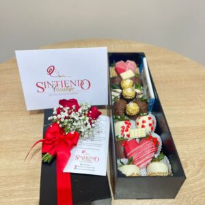 Caja de fresas con chocolate