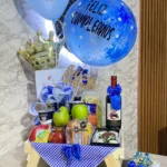 Ancheta especial con vino y globos con helio